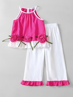 Hopscotch - Pink Colorblock Top and Pant