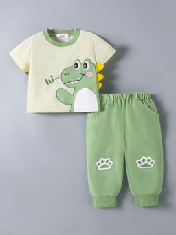 Hopscotch - Cream Printed T-shirt and Joggers