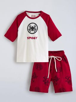 Hopscotch - Off White Printed T-shirt and Shorts