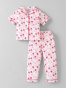 Hopscotch - White Printed Shirt and Pyjama