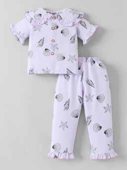 Hopscotch - Purple Printed Shirt and Pyjama