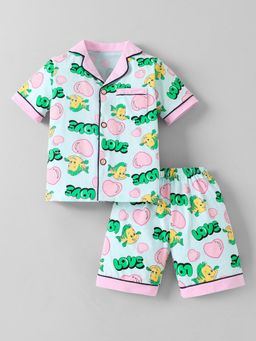 Hopscotch - Green Printed Shirt and Pyjama