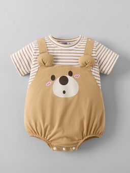 Hopscotch - Brown Stripes Onesie