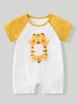 Hopscotch - White Solid Romper