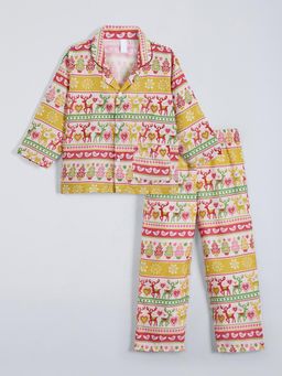 Hopscotch - Multi-Color Printed Shirt and Pyjama