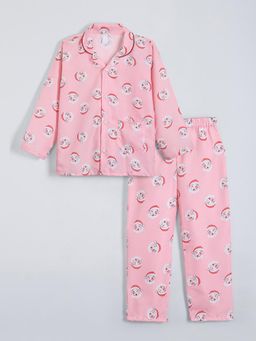 Hopscotch - Pink Printed Shirt and Pyjama