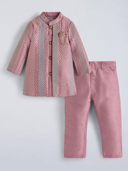 Hopscotch - Pink Embroidered Kurta and Pyjama