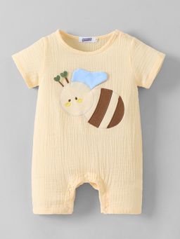 Hopscotch - Beige Textured Romper