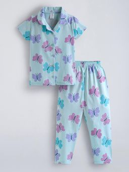 Hopscotch - Aqua Printed Shirt and Pyjama