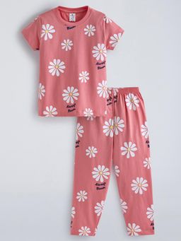 Hopscotch - Peach Floral T-Shirt and Pyjama