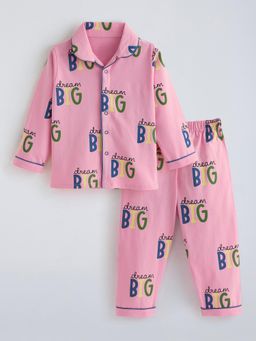 Hopscotch - Pink Typography Shirt and Pyjama