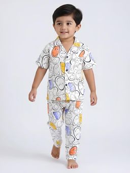 Hopscotch - Cream Printed Shirt and Pyjama