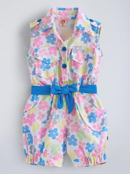 Hopscotch - Multi-Color Floral Playsuit