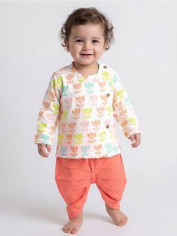 Hopscotch - Multi-Color Floral Kurta and Dhoti