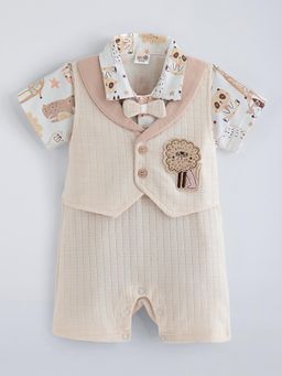 Hopscotch - Cream Printed Romper