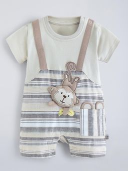 Hopscotch - Beige Stripes Romper