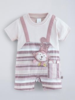 Hopscotch - Beige Stripes Romper