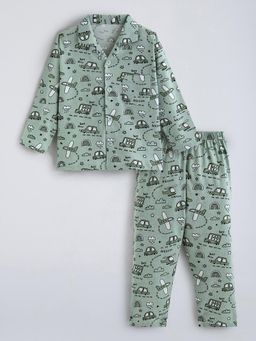 Hopscotch - Grey Printed Shirt and Pyjama