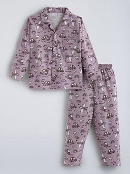 Hopscotch - Purple Printed Shirt and Pyjama