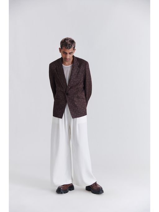 No Grey Area Kolam Brown Suiting Blazer