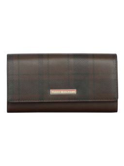 Tommy Hilfiger - Charloette Leather Flap Wallet Handbag - Choco Brown
