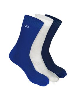Heelium - Bamboo Crew Socks for Men - 3 Pairs - Blue White Navy Blue - Odour Free