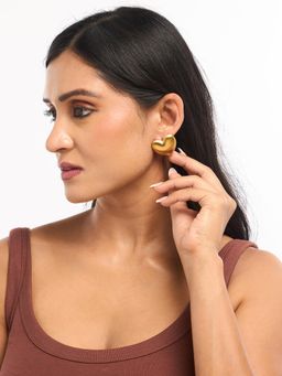 White Lies - Gold Heart Studs