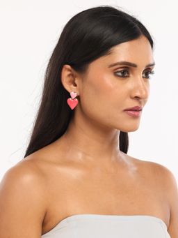 White Lies - Pink Heart Earrings