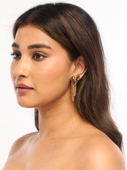 White Lies - Gold Hammered Heart Earrings