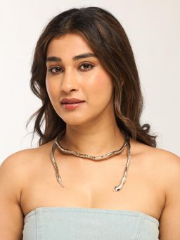 White Lies - Bendable Snake Necklace Cum Bracelet