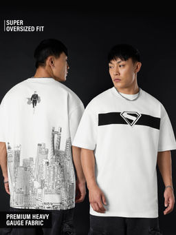 The Souled Store - Official Superman: Fly Up Men Oversized T-Shirt