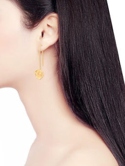 ORNAMAAS - 22K Goldplated Rose Drop Earrings