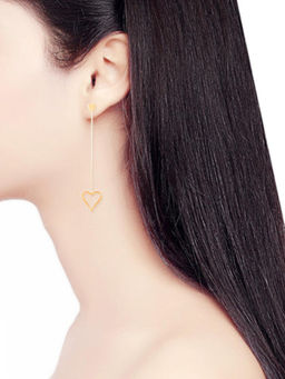 ORNAMAAS - Gold Dual Heart Dancing Earrings