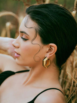 VARNIKA ARORA - Helixa Black Enamel Gold Hoops