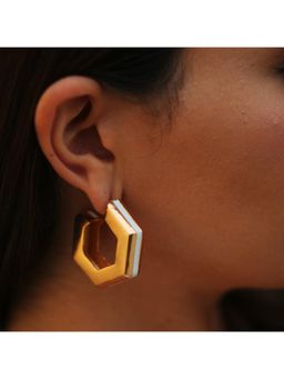 VARNIKA ARORA - Helixa White Enamel Gold Hoops