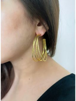 VARNIKA ARORA - Gold Plated Verse Hoops