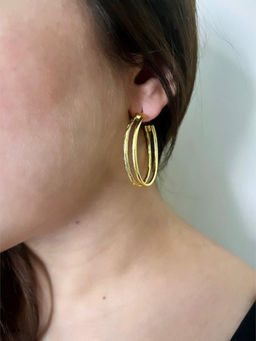VARNIKA ARORA - Gold Plated Tram Hoops