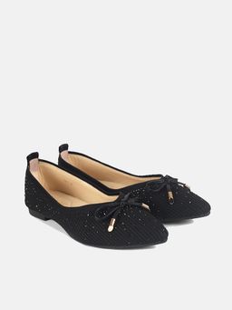 PAZZION - Women's Black Gianna Embellished Ballerina