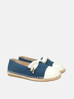 PAZZION - Women's Blue Denim Ribbon Espadrilles