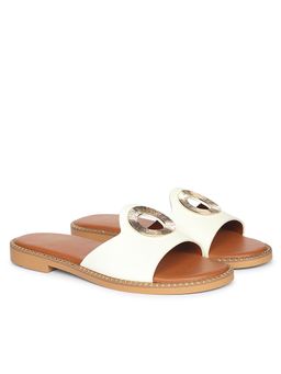 Viviblu - White Leather Flat Sandals