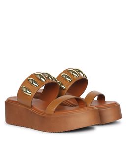 Viviblu - Brown Leather Wedges Heels