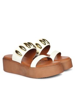 Viviblu - White Leather Wedges Heels