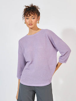 Styli - Women Purple Oversized Longline T-Shirt