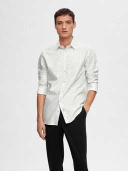 Selected - White Printed Full Sleeves Shirt