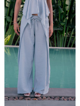 COLOR CAPITAL - Blue Wide-Leg Drawstring Trouser