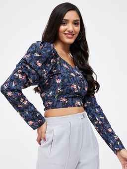 Kibo - Multi-Color Polyester Crop Top