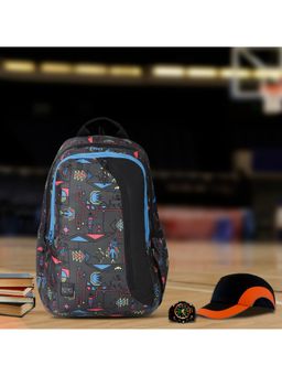 WILDCRAFT - Wiki 3 Folk Unisex Black Backpack