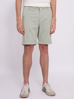 Selected - Men Solid Slim Fit Green Shorts