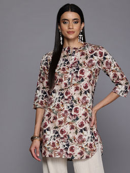 Ahalyaa - Multi-Color Floral Printed Pure Cotton Kurti