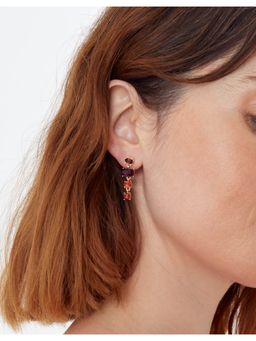 Accessorize London - Women's Purple Amber Eclectic Stones Short Drop Earring